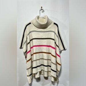 LOFT Striped Funnel Poncho Sweater Size XS/S Women’s New With Tags